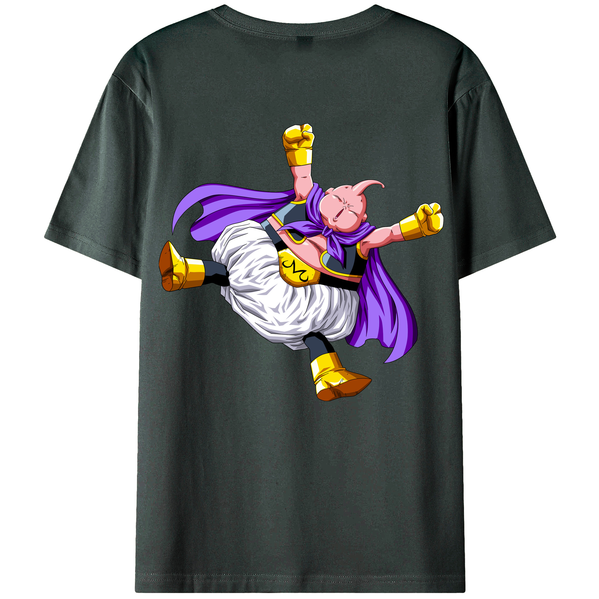 （画像用） ドラゴンボール 魔人ブウ DRAGON BALL Majin Buu 綿100％ メンズ半袖Tシャツ（バックプリント） 通気性